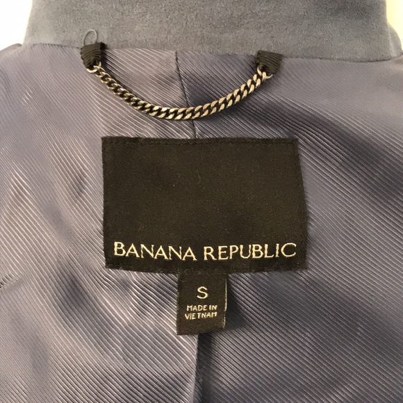 Banana Republic Slate Blue Faux Suede Moto Jacket Size S - Picture 12 of 14